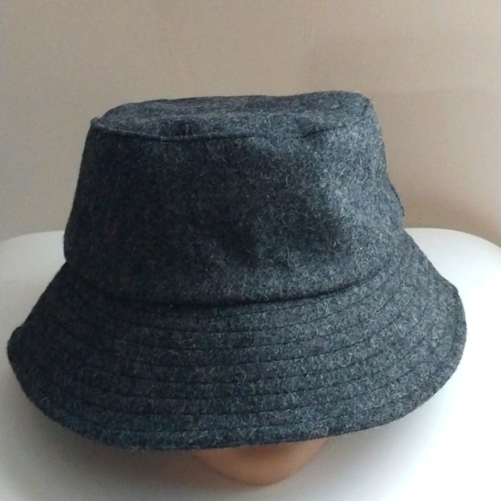 Wool Bucket Hat Structure Gray Black